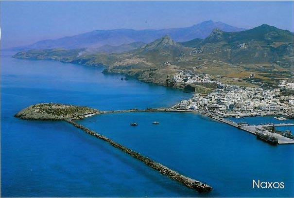 Naxos coastline and island landscape