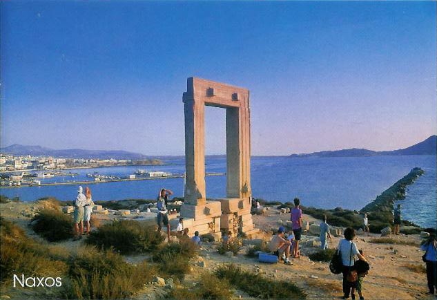 Portara and Naxos Town view